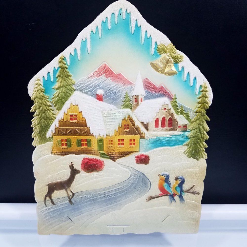 Vintage Holiday Decoration Christmas Bells Alps Cottage 1940s Made In Germany